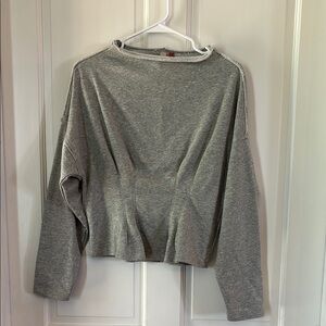 Pilcro Gray Cropped Boxy Sweatshirt